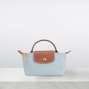 Longchamp Mini Bag in Light Blue and Brown